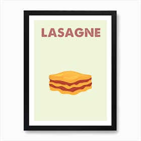 Lasagne, Condiment, Kitchen, Cartoon, Art, Style, Minimal, Wall Print Art Print