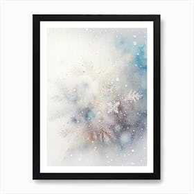 Graupel, Snowflakes, Storybook Watercolours 4 Art Print