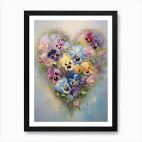 Pansies In Heart Formation 1 Art Print