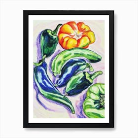 Poblano Pepper Fauvist vegetable Art Print