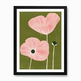 Pink & Green Moonflower 2 Art Print