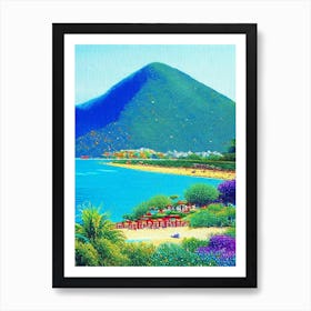 Nha Trang Vietnam Pointillism Style Tropical Destination Art Print