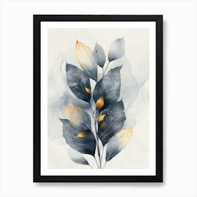 Abstract Leaves Painting 1 Art Print