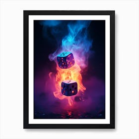 Dices In Smoke Art Print