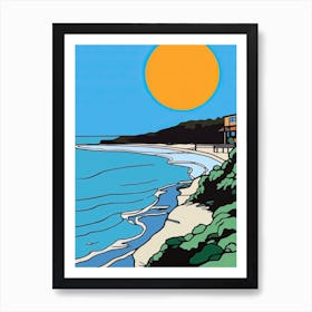Minimal Design Style Of Malibu California, Usa 1 Art Print
