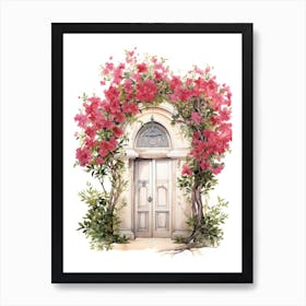 Beirut, Lebanon   Mediterranean Doors Watercolour Painting 2 Art Print