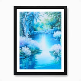 Water Gardens Waterscape Marble Acrylic Painting 1 Art Print