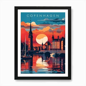 Denmark Copenhagen Travel Retro Art Print