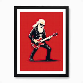 Red King Of Rock And Roll Art Print