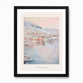 Dreamy Winter Painting Poster Bergen Norway 2 Art Print