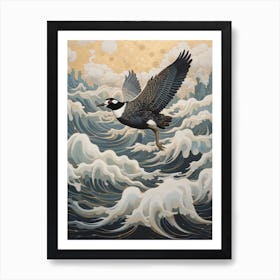 Lapwing 1 Gold Detail Painting Art Print