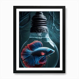 Betta Fish In A Light Bulb Art Print