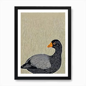 Coot 2 Linocut Bird Art Print