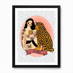 Be Wild Leopard Girl Art Print