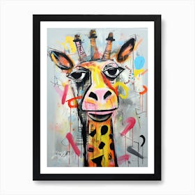 Giraffe 54 Basquiat style Art Print