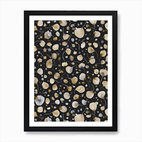Flying Seeds Gold Silver Art Print