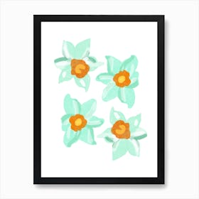 Daffodils Blue Art Print