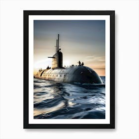 Submarine In The Ocean -Reimagined 19 Art Print