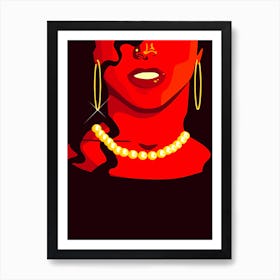 Illustration Art Prints Woman With Pearls 6 Art Print