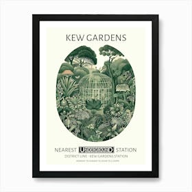 Kew Gardens 2 Vintage Botanical Underground Travel Art Print