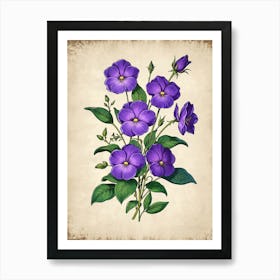 Purple Hibiscus Flowers Art Print