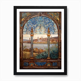 Window View Of Budapest Hungary In The Style Of William Morris 2 Art Print