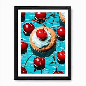 Pop Art Cherry Retro Sweet Treats  3 Art Print