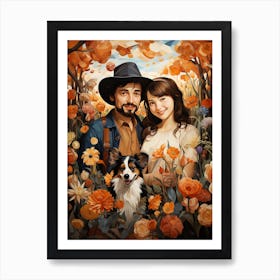 Couple In Flowers Art Print