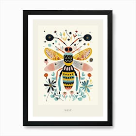 Colourful Insect Illustration Wasp 11 Poster Art Print