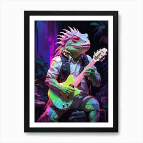 Lizard Playing Guitar 1 Art Print