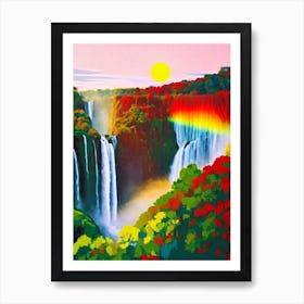 Victoria Falls National Park 1 Zimbabwe Abstract Colourful Art Print