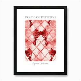 Dark Red Bows 3 Pattern Poster Art Print