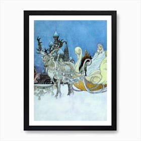 "The Russian Princess" by Kay Nielsen - East of the Sun and West of the Moon 1914 - Vintage Victorian Winter Fairytale Art Signed Remastered High Resolution Art Print