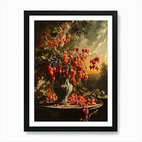 Baroque Floral Still Life Bleeding Hearts Dicentra 6 Art Print
