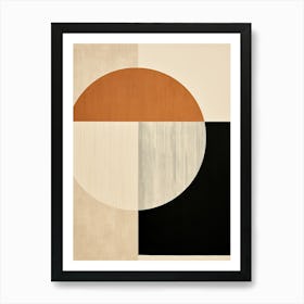 Whispers in Time: Beige Bauhaus Art Print