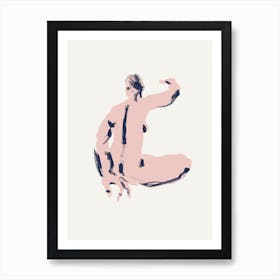 Seated Nude Back View  Art Print