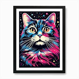 Celestial Whiskerwarp, Psychedelic Cats series Art Print