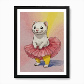 Ferret In Tutu 1 Art Print