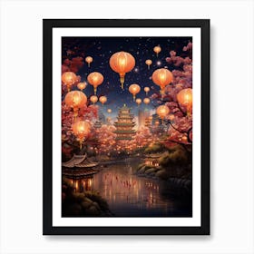 Chinese Lantern Festival Illustration 2 Art Print