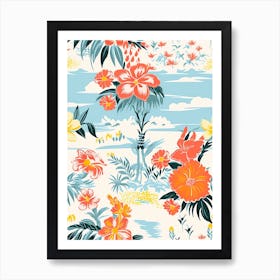 Turks And Caicos Islands, Inspired Travel Pattern 2 Art Print