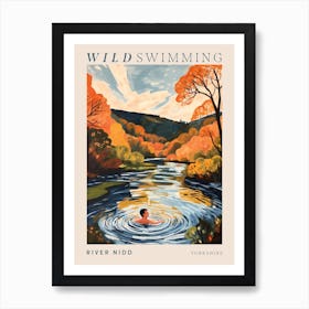 Wild Swimming At River Nidd Yorkshire 2 Poster Art Print
