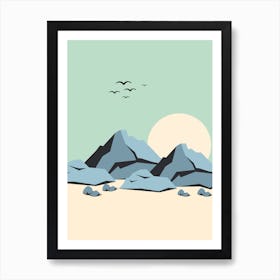 Mountain Nature Landscape Stones Art Print