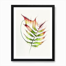 Venus Flytrap Leaf Minimalist Watercolour 3 Art Print