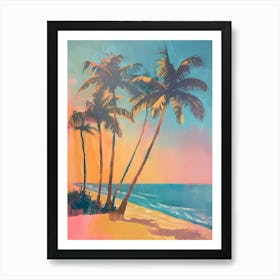 Palm Trees At Sunset 1 Art Print