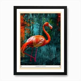 Greater Flamingo Caribbean Islands Tropical Illustration 2 Poster Art Print