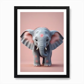 Cute Baby Elephant Nursery Ilustration (4) Art Print
