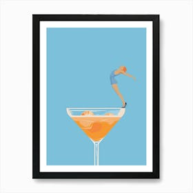 Girl In A Cocktail Art Print