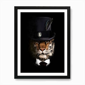 Tiger In Top Hat Poster