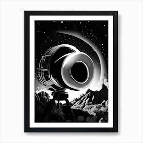 Infrared Telescope Noir Comic Space Art Print