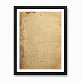 Antique Paper Exhibiting A Rustic Pattern Aged Sepia Tones With Gentle Creases And Worn Edges Hint (1) Art Print